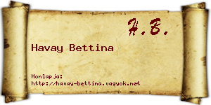 Havay Bettina névjegykártya